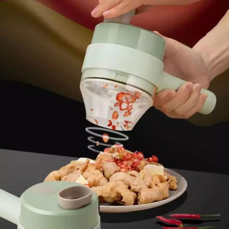 4-in-1 Electric Vegetable Cutter, Slicer, Grater, Chopper