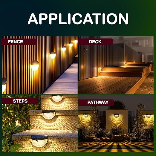 LED Solar Powered Fence Lights(Pack of 4)