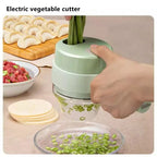 4-in-1 Electric Vegetable Cutter, Slicer, Grater, Chopper