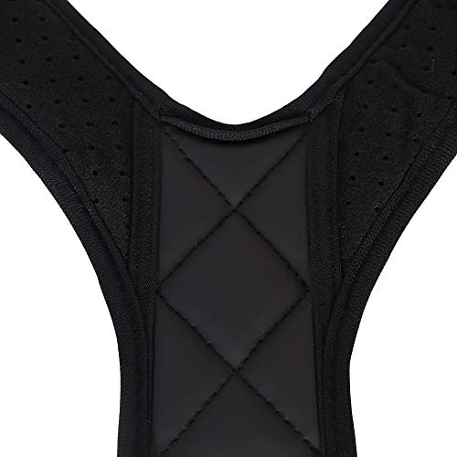 Posture brace lifestyle shot worn by desk worker, corrects slouching and back pain from long hours