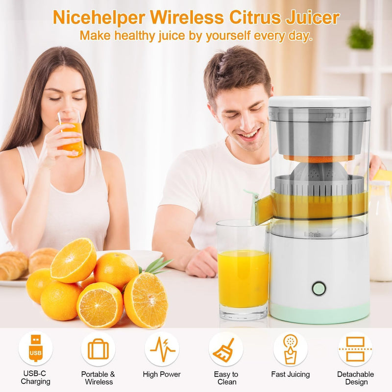 Electric Juicer Orange Squeezer Citrus Press Lemons, Portable USB Charging Electric Juicer