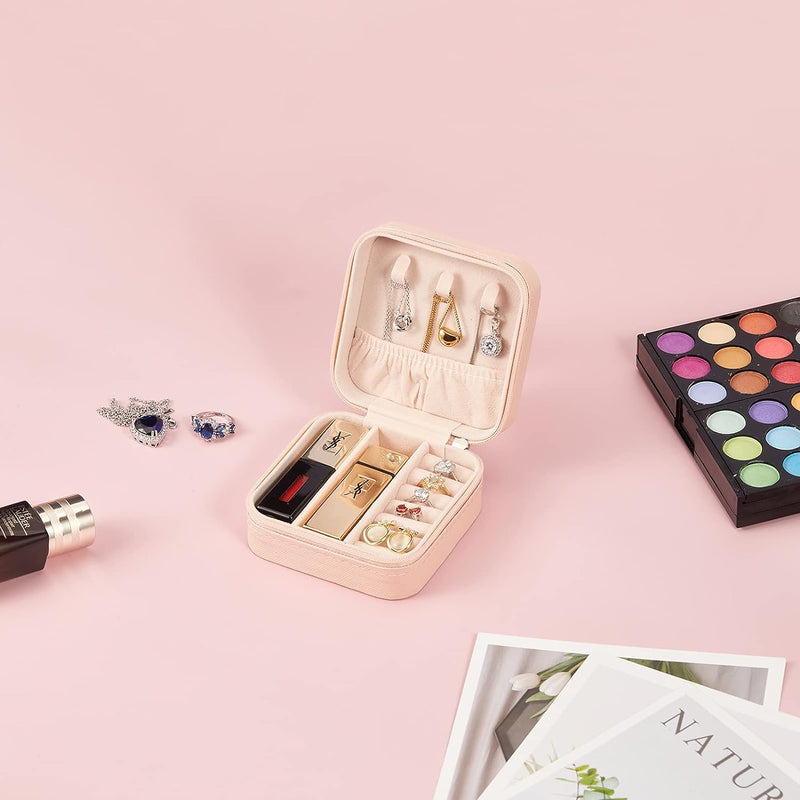 Leather Small Jewelry Box, Travel Portable Jewelry Case For Ring, Pendant, Earring, Necklace, Bracelet