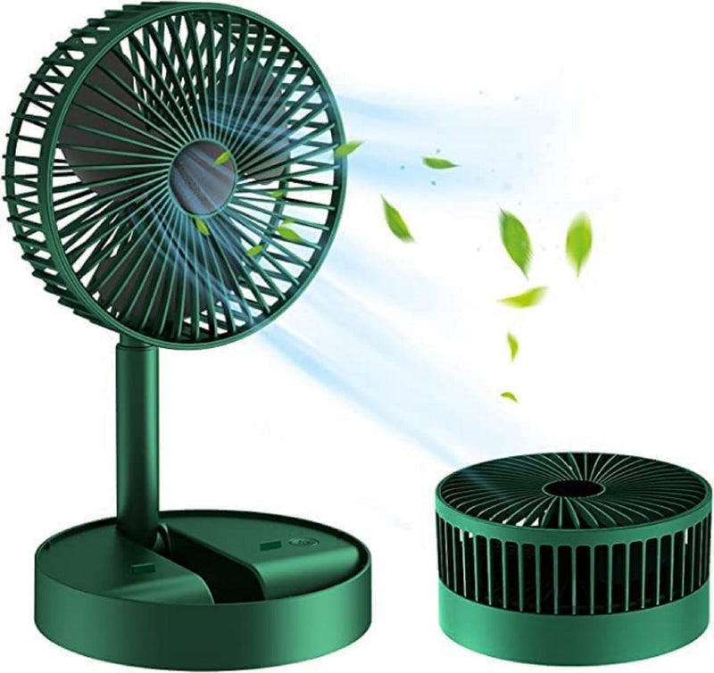 Foldable USB Desk Fan — Rechargeable, 3 Speeds, Silent