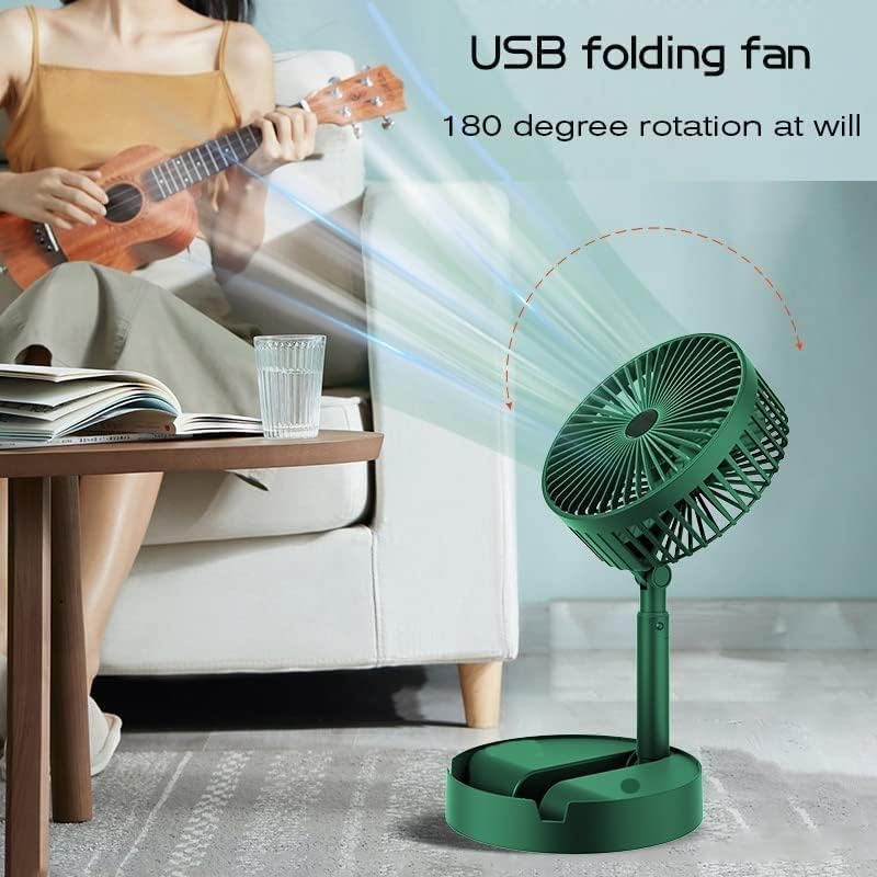 Foldable USB Desk Fan — Rechargeable, 3 Speeds, Silent