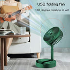 Foldable USB Desk Fan — Rechargeable, 3 Speeds, Silent