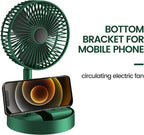 Foldable USB Desk Fan — Rechargeable, 3 Speeds, Silent