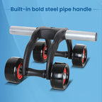 4-Wheel Ab Roller with Knee Mat — Core Strength Trainer
