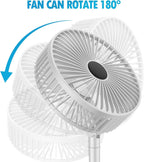 Portable Table Fan — USB Type-C Rechargeable, 3 Speed Settings