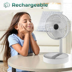 Portable Table Fan — USB Type-C Rechargeable, 3 Speed Settings
